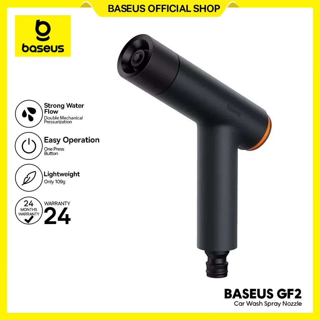 Baseus Jet Shower GF3 Car Wash Spray Nozzle Dark Gray Semprotan Cuci Mobil Pipa 15M