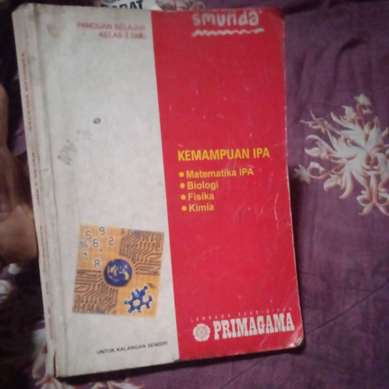 buku panduan belajar kelas 3 SMU, matematika, Biologi, Fisika, Kimia, buku original jadul