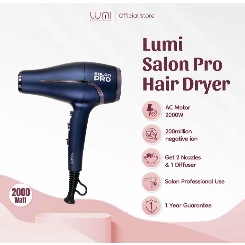 Lumi Salon Pro Hair Dryer Professional 2000W - Alat Pengering Rambut ORI 100%