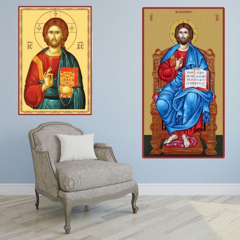 Hiasan dinding lukisan cetak keagamaan kristen Ortodoks dekorasi rumah ruangan tamu kamar