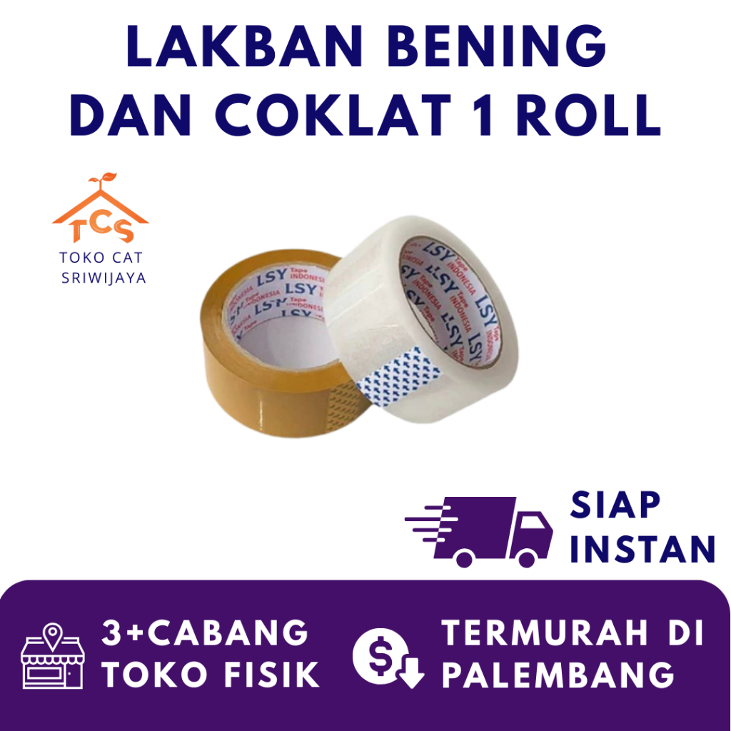 LAKBAN BENING DAN COKLAT MERK SUPREME 48mm x 90yard ISOLASI PREMIUM