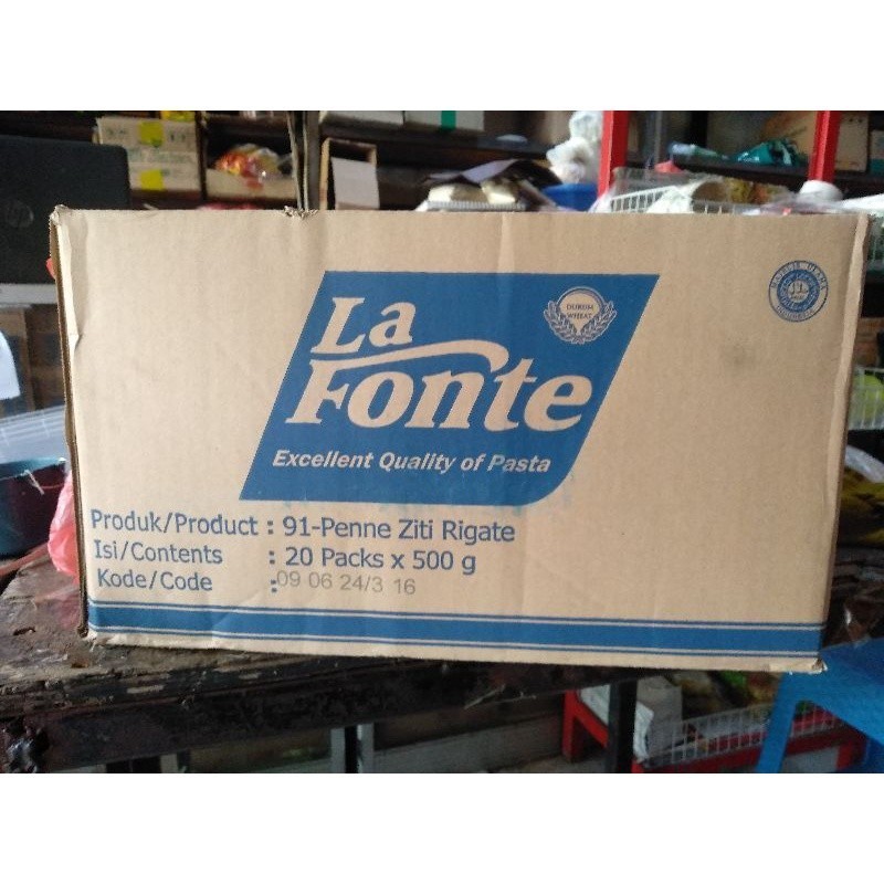 

Pasta La Fonte Penne 500 gr Perdus 20 pack Pengiriman Reguler dan Kargo