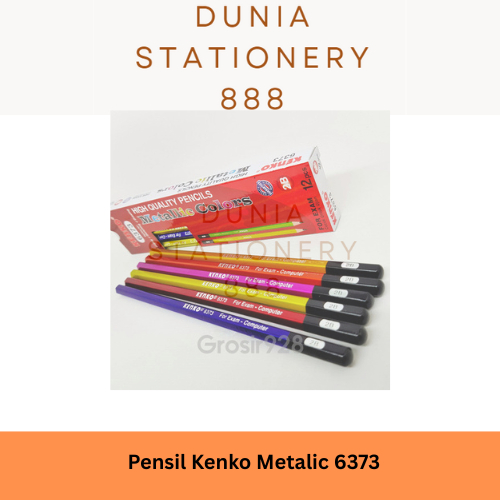 

Pencil 2B Kenko 6373 Metallic Colors / Pensil Kayu Warna Metalik Komputer Ujian (ISI 12 PCS)