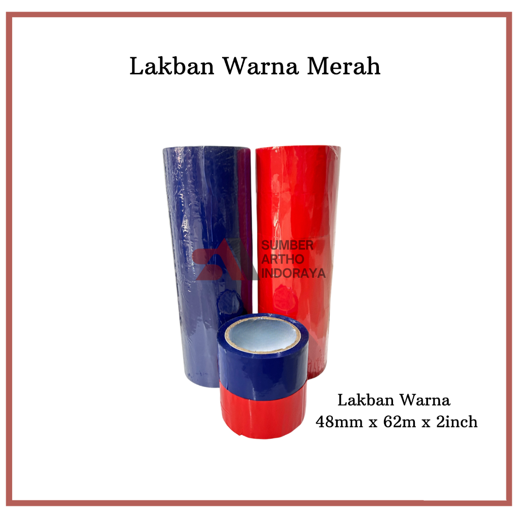 Lakban Warna Merah 48mm x 80m x 2inch Lakban Merah Lakban Warna Lakban 2inch