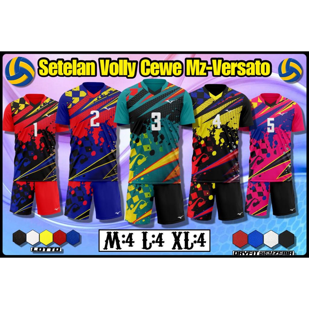 MZ VERSATO - Setelan Singlet Voli / Jersey Voli / Setelan Voli / Set Olahraga