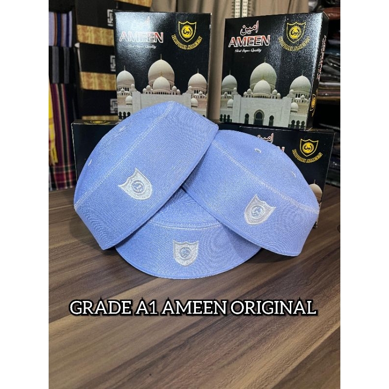 Kopiah Malaysia ORIGINAL A1 Merk Ameen Logo putih Peci malaysia Asli