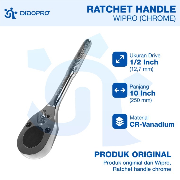 wipro stang rachet 1/2" full CRV gagang sock ratchet stang rachet