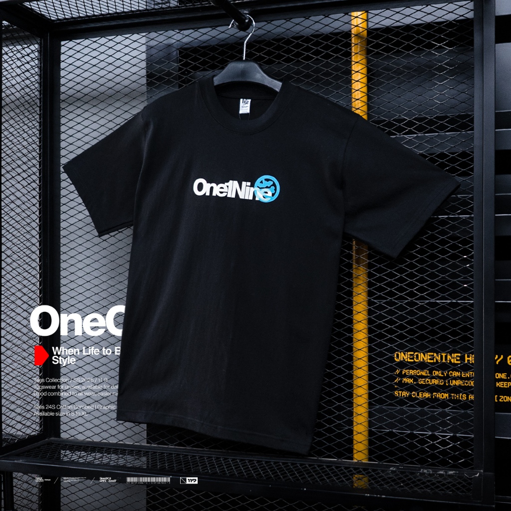 Oneonenine Ksr Tshirt Fly Black - Kaos Pria Distro Combed Sablon