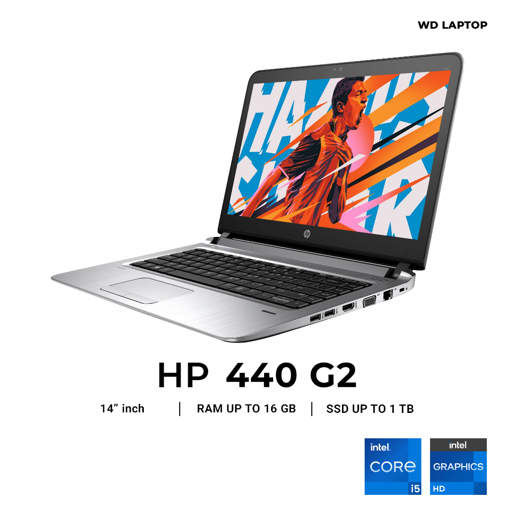 Laptop HP Probook 440 G2 Intel Core I5 Gen 5 Ram 8GB SSD 1TB Layar 14 Inch