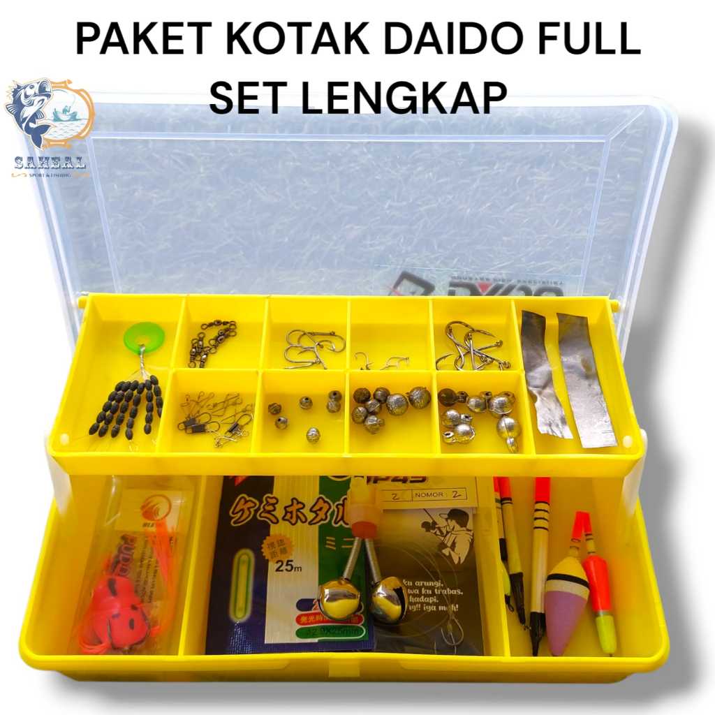 Set Paket Pancing Kotak Daido Kuning Super Lengkap Siap Pakai