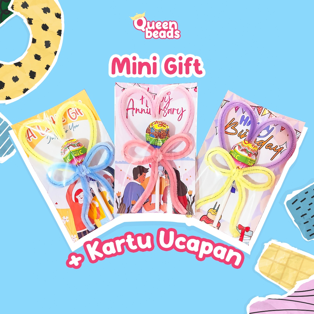 

MINI GIFT + KARTU UCAPAN Hadiah Ulang Tahun, Wisuda, Anniversary, Resignation | Kado Permen | Lolipop | Candy | Freebies | Chupa Chups