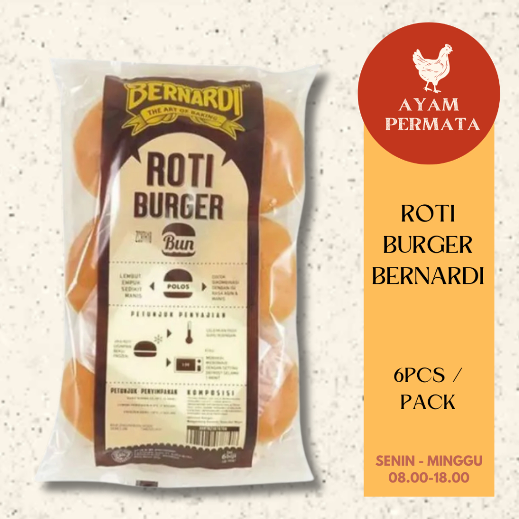 

Roti Burger BERNARDI Original / Polos / Wijen Bun - Ayam Permata