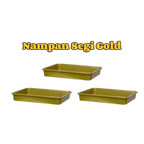 Nampan/Baki plastik Segi empat warna Gold