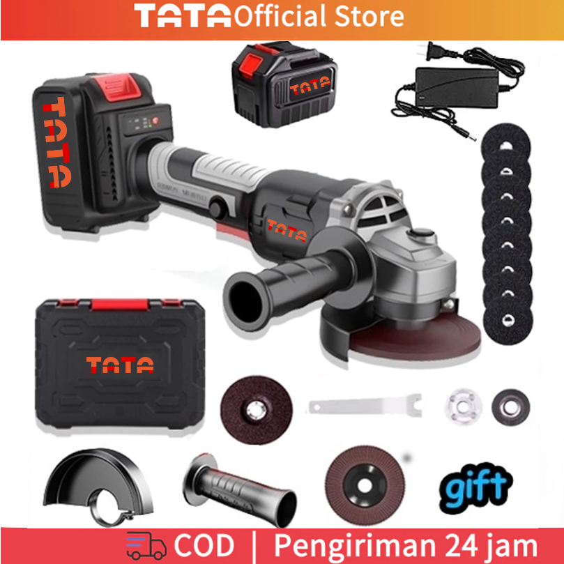 COD✅Gerinda Baterai Brushless 48v Mesin Gerinda Cordless Angle Grinder TATA Multifungsi Untuk Potong