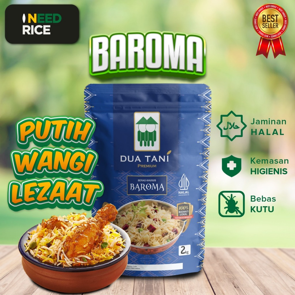 

Beras Baroma Basmati Aromatik Dua Tani- untuk masakan Timur Tengah