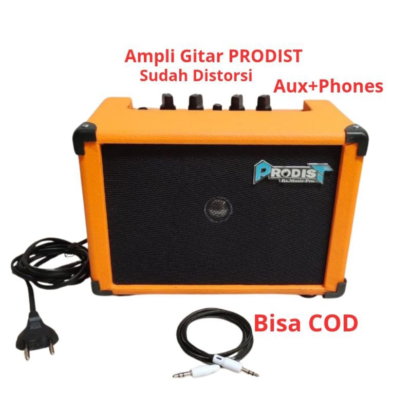 Ampli Gitar Listrik  - Ampli Gitar Mini 4 Inch Sudah Distorsi+Aux+Headphone