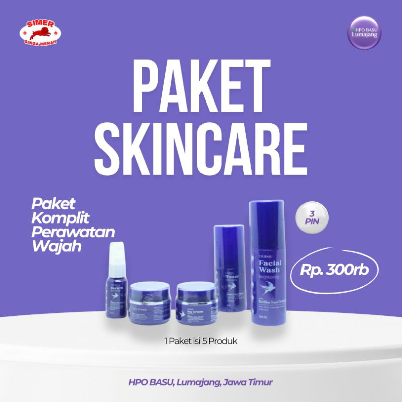 SKINCARE TSUBASU 1 PAKET SKINCARE PENCERAH WAJAH BPOM