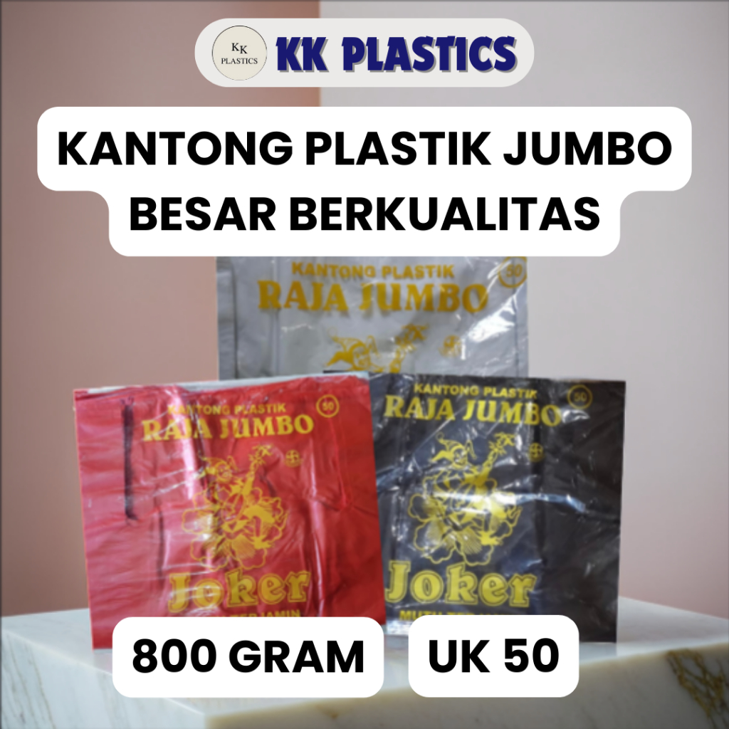 KANTONG PLASTIK KRESEK BESAR JUMBO TEBAL UKURAN 50 HITAM MERAH PUTIH SUSU BERAT 800 GR | PLASTIK LAU
