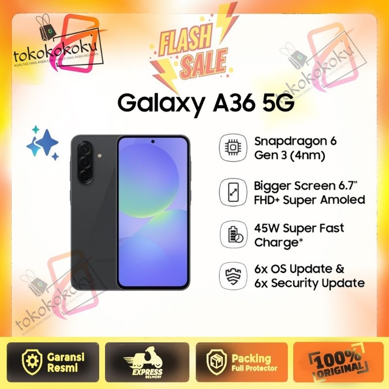 Samsung A36 5G ram 8/256GB | 6,7" Super AMOLED 120Hz | Snapdragon 6 Gen3 Android 15 | Kamera 50 MP |