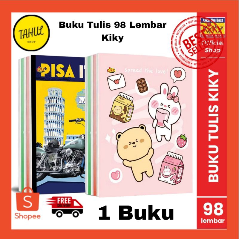 

1 Buku !!! Buku Tulis KIKY 98 Lembar - 1 Buku / Motif Random