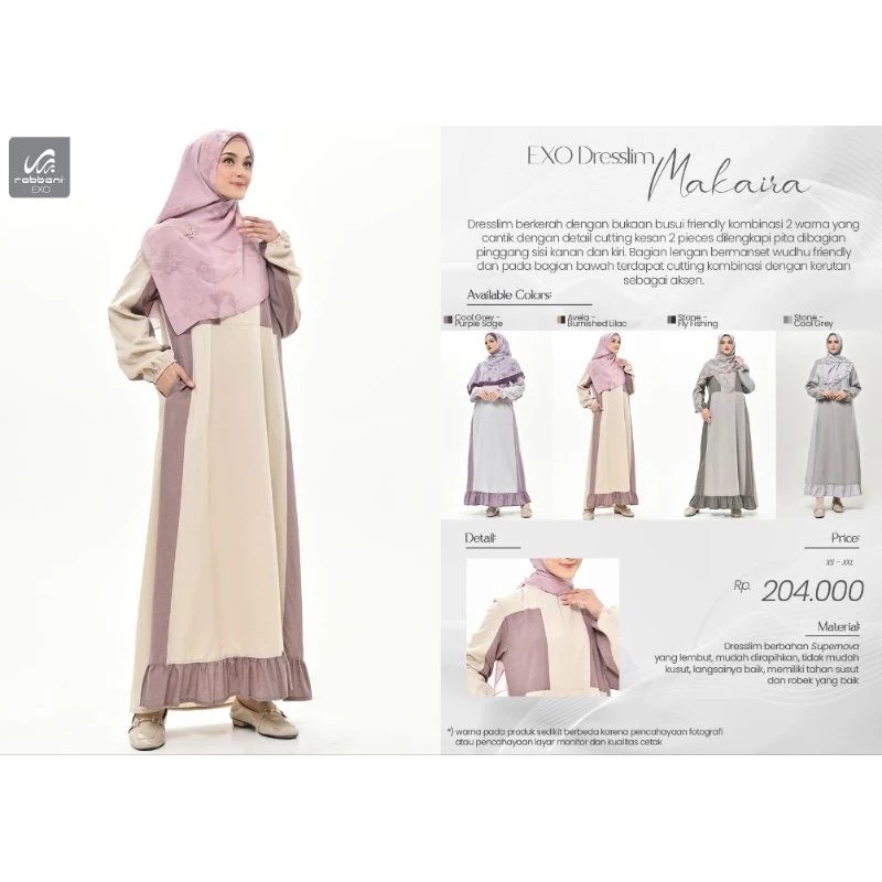 Rabbani - Dresslim EXO Makaira Gamis Panjang Wanita
