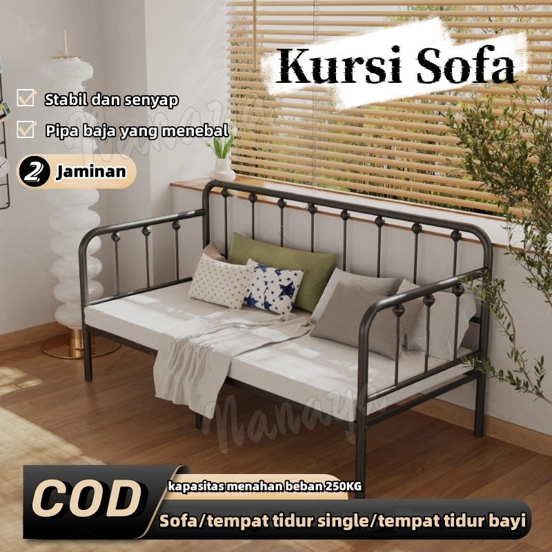Kursi Sofa Minimalis Tempat Tidur Sofa Bayi Besi Daybed Ranjang estetik kuat
