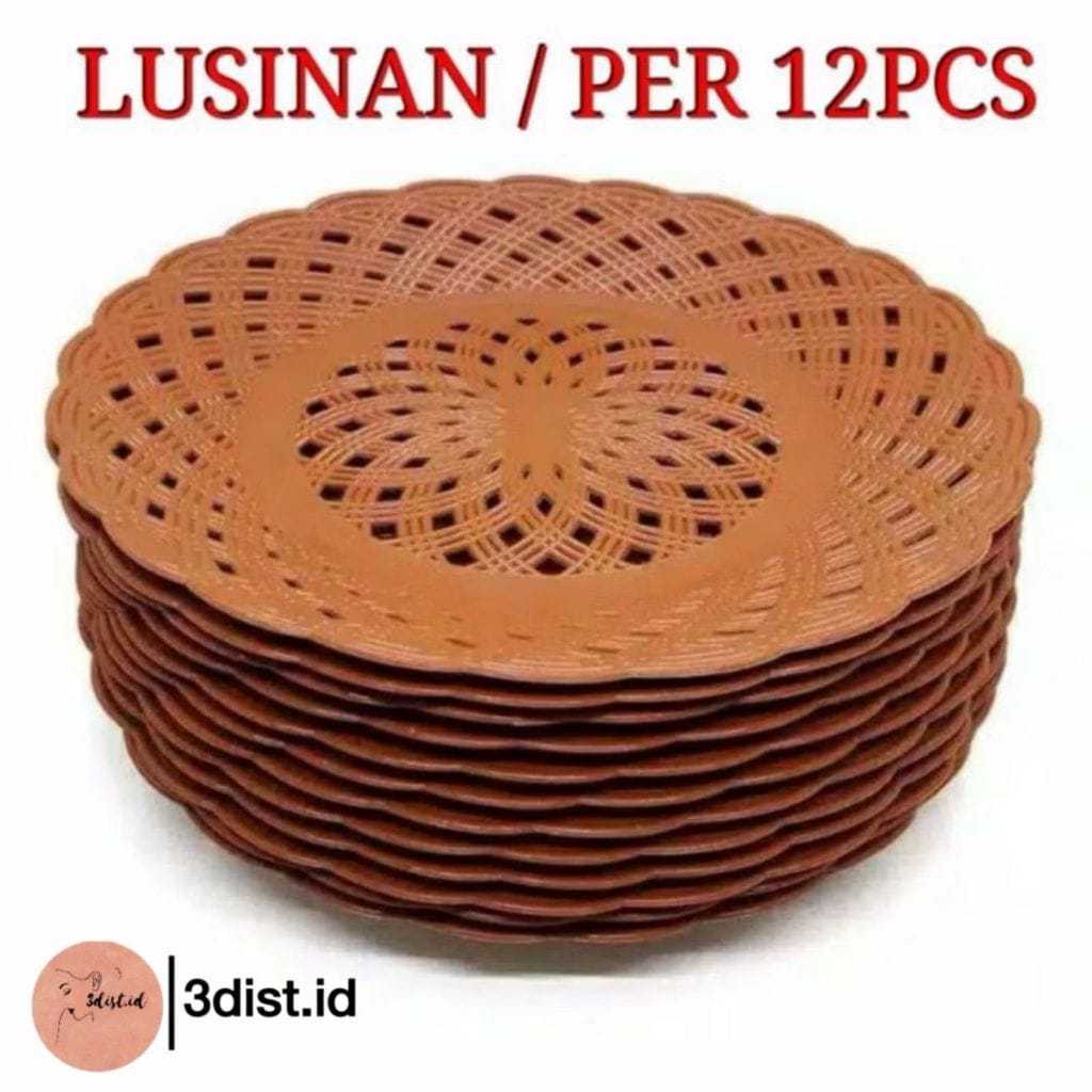 PIRING ROTAN PLASTIK 1 LUSIN / Piring Plastik