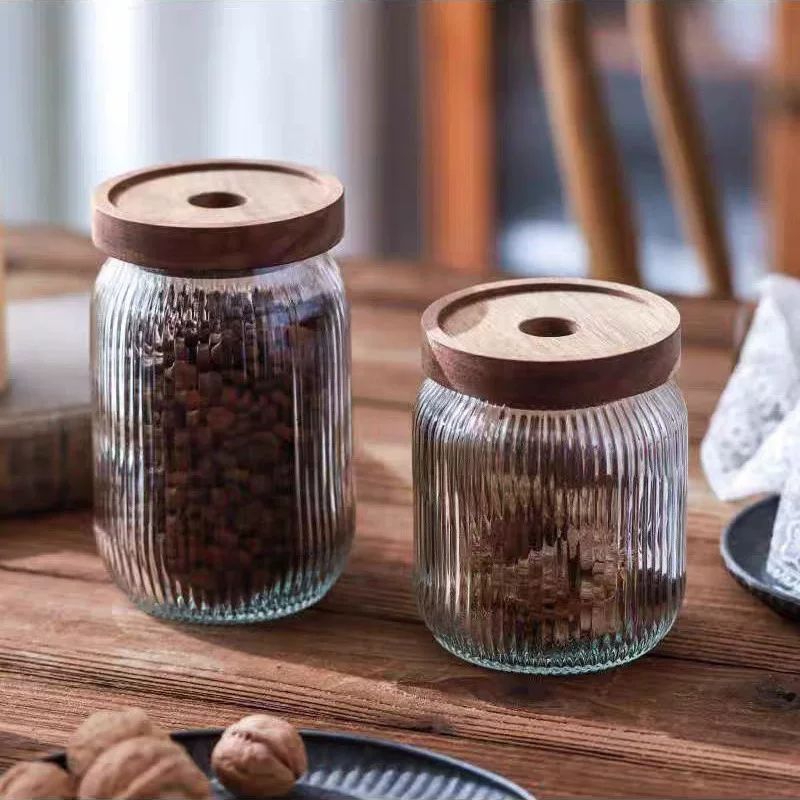 Toples Kaca Tutup Kayu | Toples Kaca Aesthetic 300ml 500ml 700ml | Toples Kaca