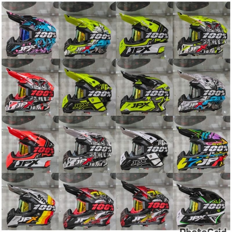 helm jpx cross semua motif + google 100 persen cod