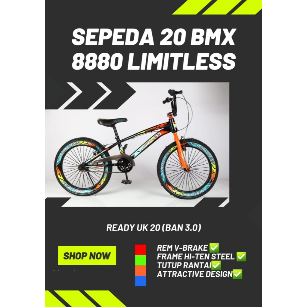 SEPEDA 20 BMX 8810 New LIMITLESS 3.0 SEPEDA BMX LIMITLESS 20