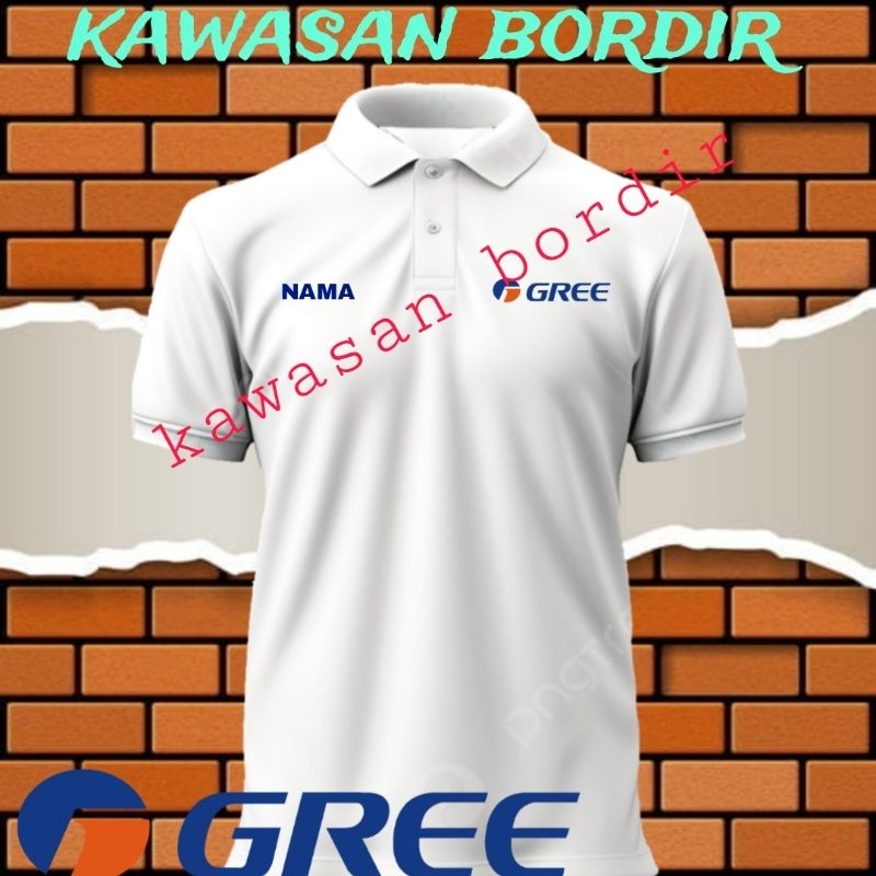 polo shirt Gree AC kaos Gree AC baju Gree AC seragam Gree AC full bordir..