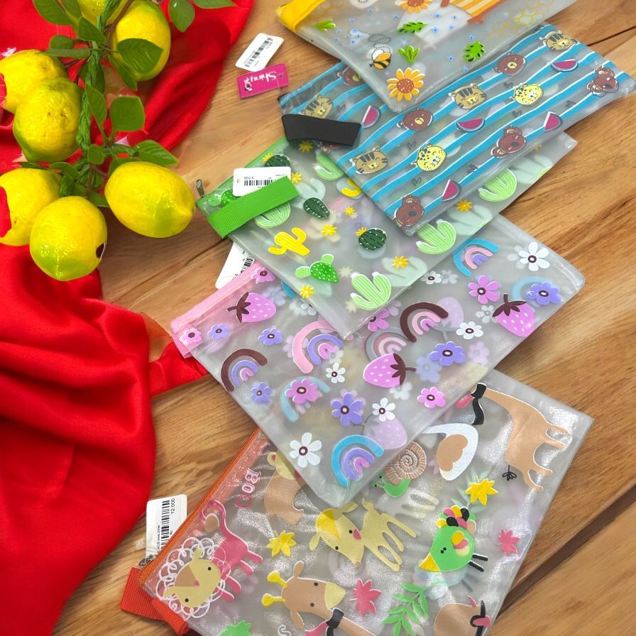 Pouch Karakter / Tas Karakter / Pouch Mika Resleting Karakter / Dompet / Organizer Zipper Transparan