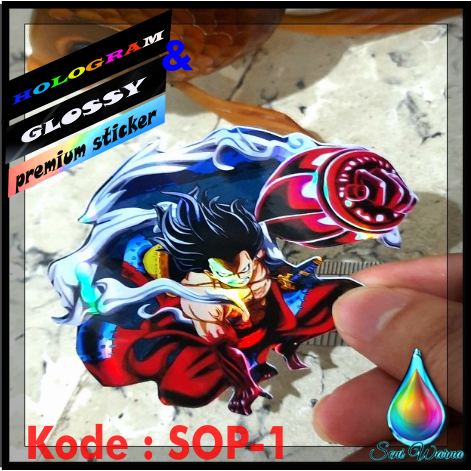 

ONE PIECE Stiker Premium Anime Glossy & Hologram ukuran +-6-12cm