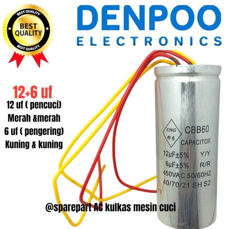 kapasitor mesin cuci denpoo 2 tabung DW8901