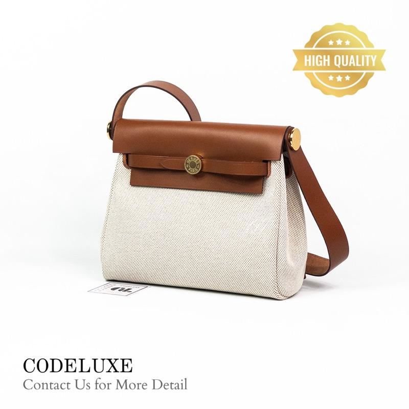 Herbag Zip 20 Bag in Gold/Canvas GHW