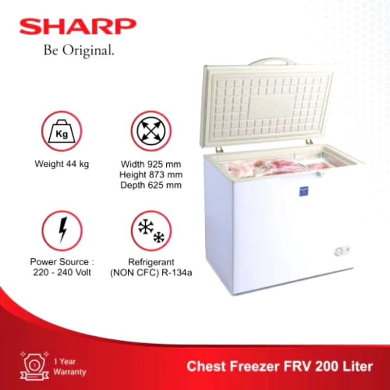 Chest Freezer Box SHARP FRV-200 200 Liter
