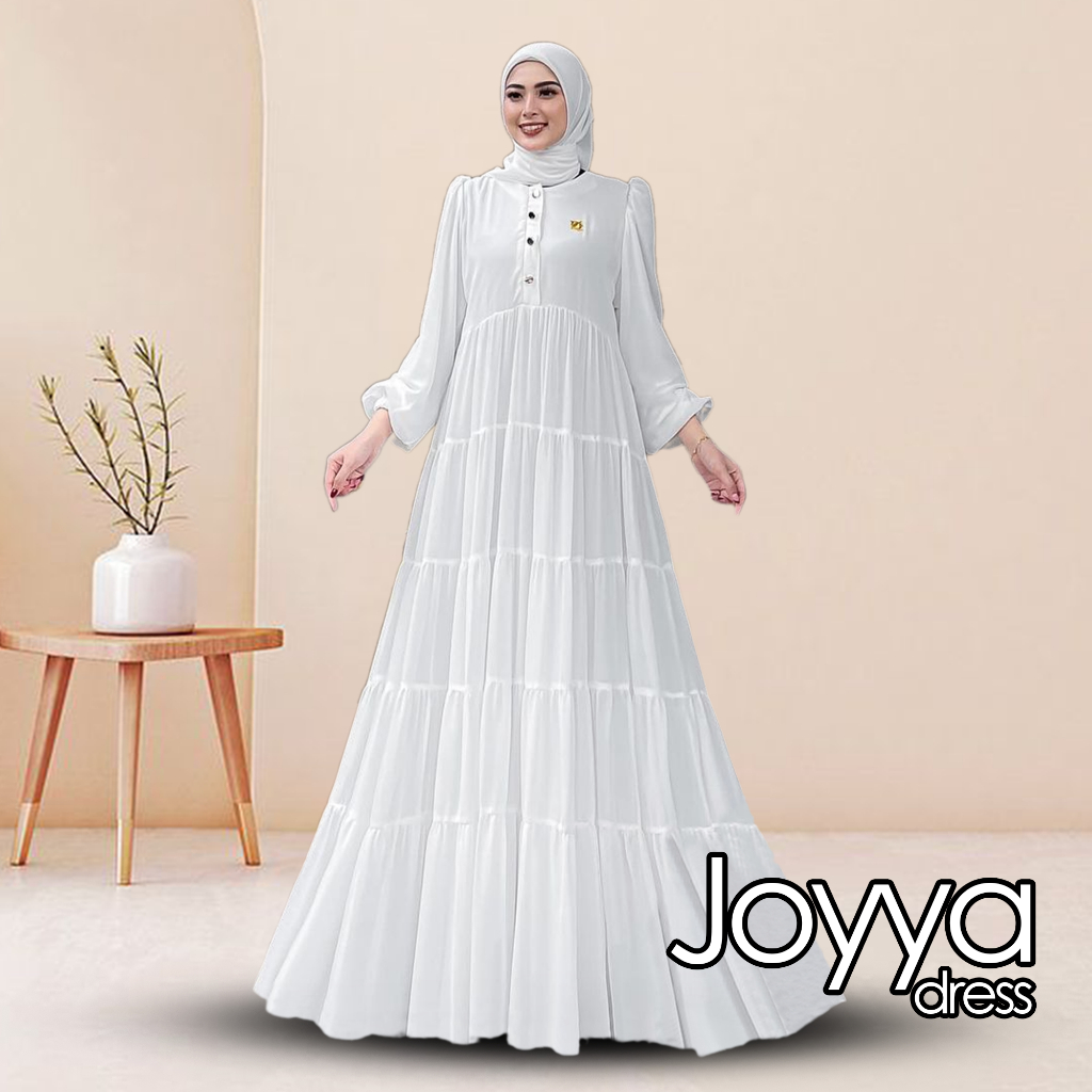 Gamis Terbaru Size Jumbo S M - 5XL Joyya Dress Bahan Crinkle Airflow Gamis Kondangan Wanita LD 150