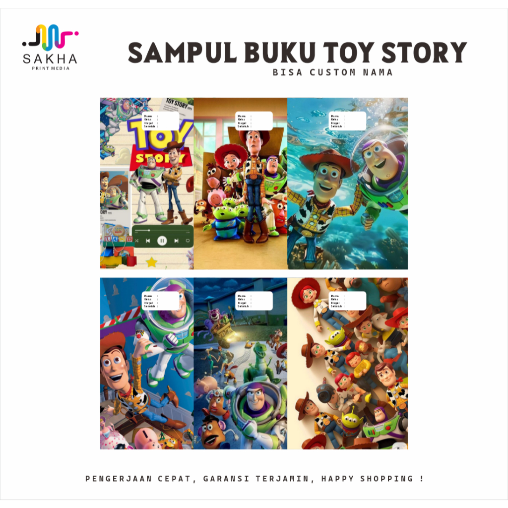 

[PAKET] SAMPUL BUKU ISI 6 PINK TOY STORY