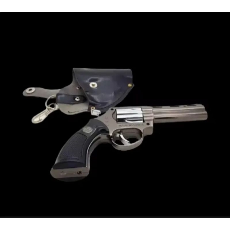 KOREK API PISTOL PHYTON REVOLVER FULL BESI FREE SARUNG KOREK API GAS LIGHTER