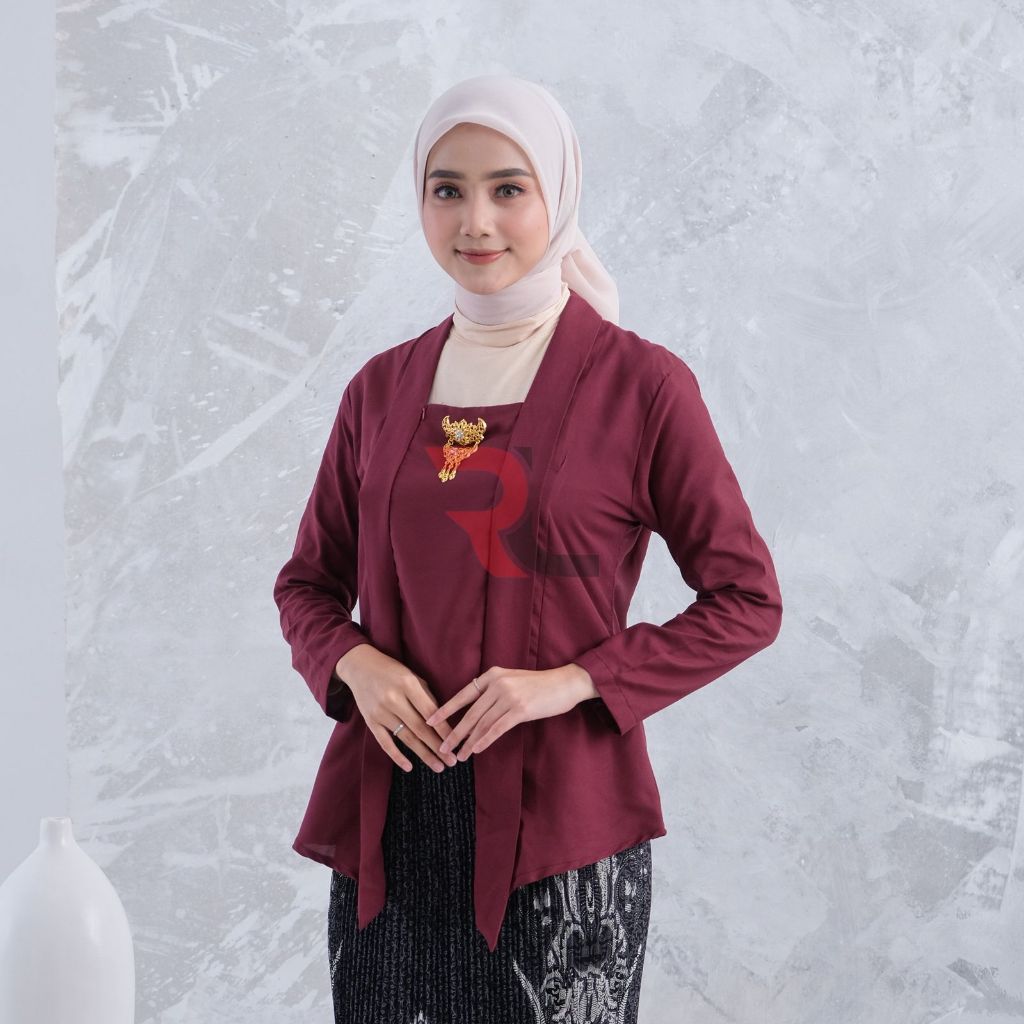 Roslina Kebaya Kutu Baru Modern Hijab Simple Lengan Panjang Katun Premium