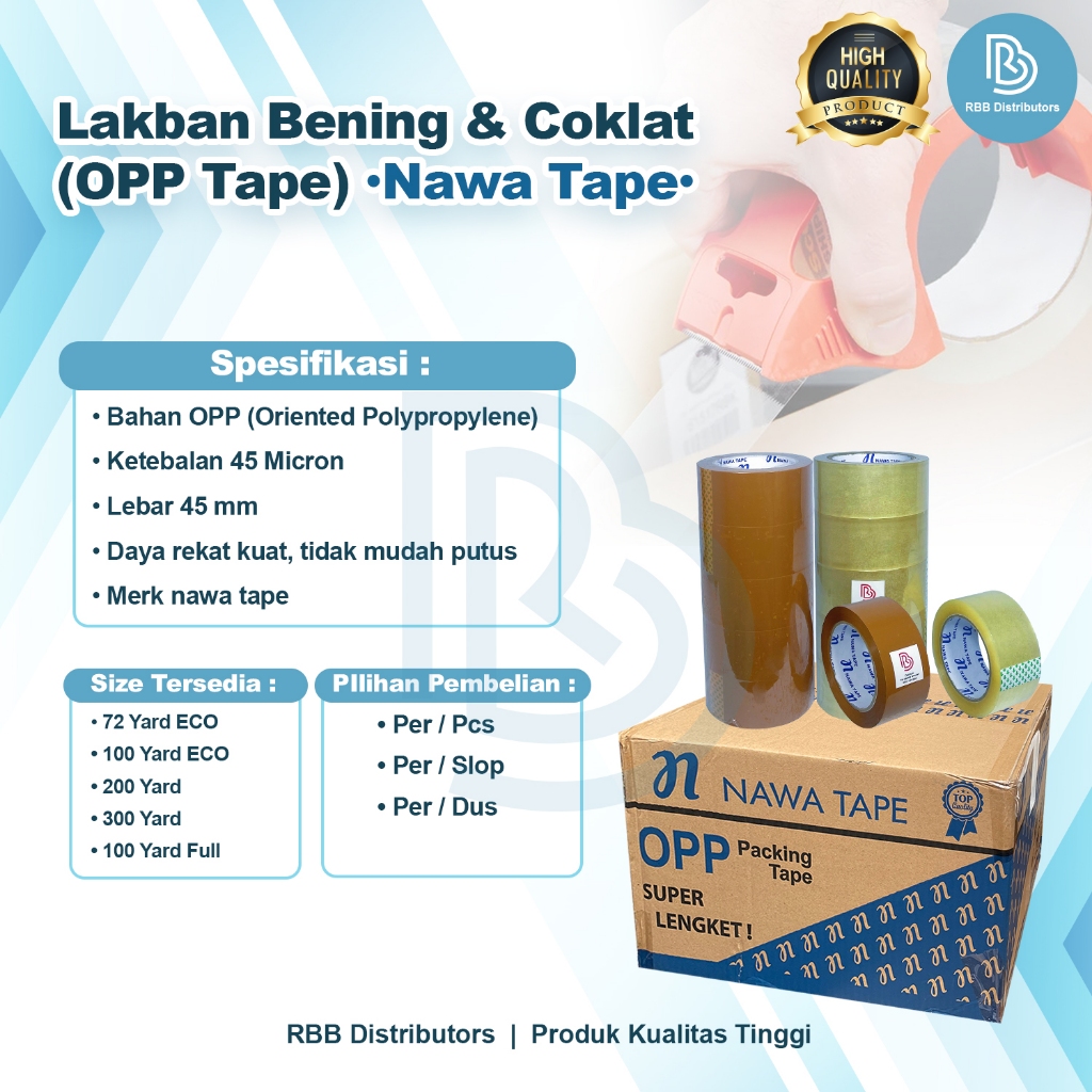 

Lakban Bening Coklat 1 Dus 45Mm Isolasi Lakban Packing Solasi 1 Karton Murah Tebal
