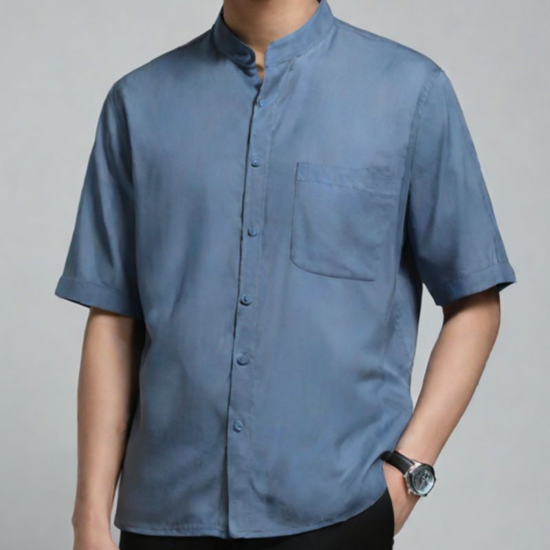 Baju Kemeja / Baju Koko / Busana Muslim Pria Dusty Blue