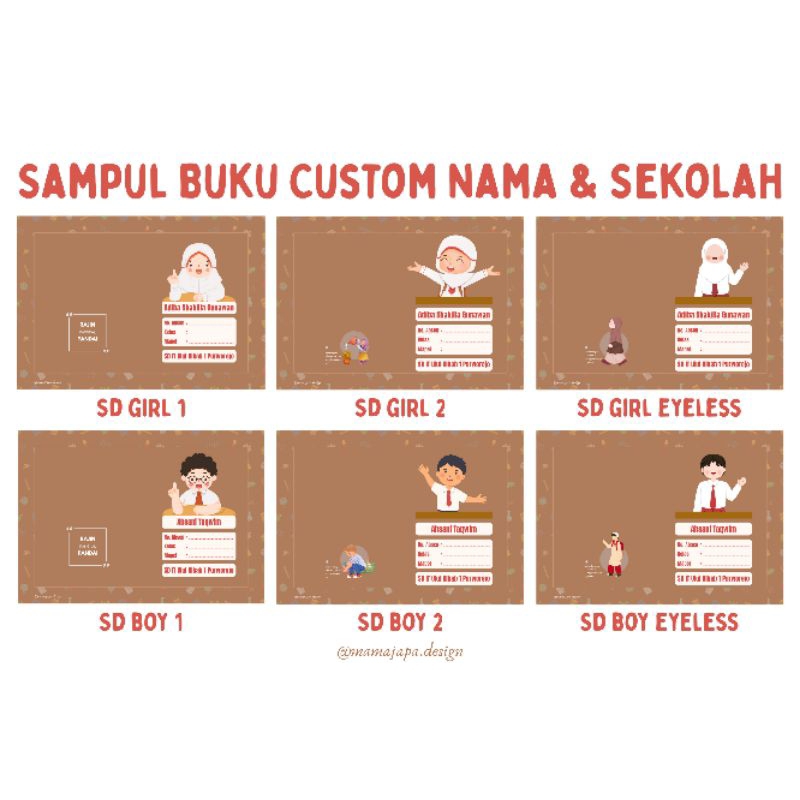 

Sampul Buku Tulis Coklat Custom Nama