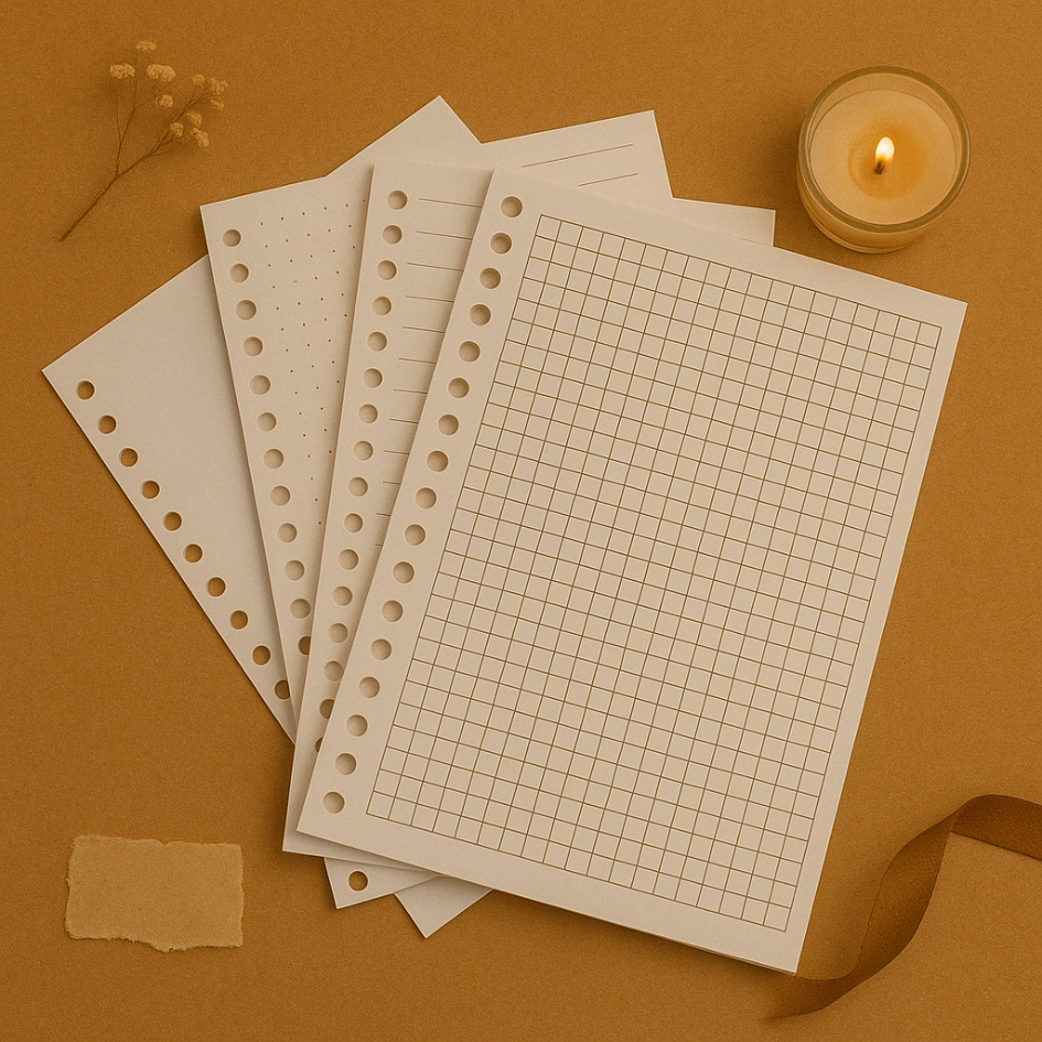 

Loose Leaf A5 B5 Bookpaper 72gsm - Polos Garis Titik Kotak - Isi Binder Refill