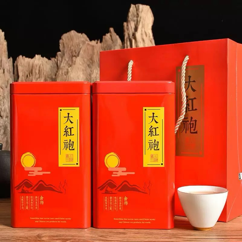 

chines tea kaleng besi DA HONG PAO 大红袍 daun teh merah red robe