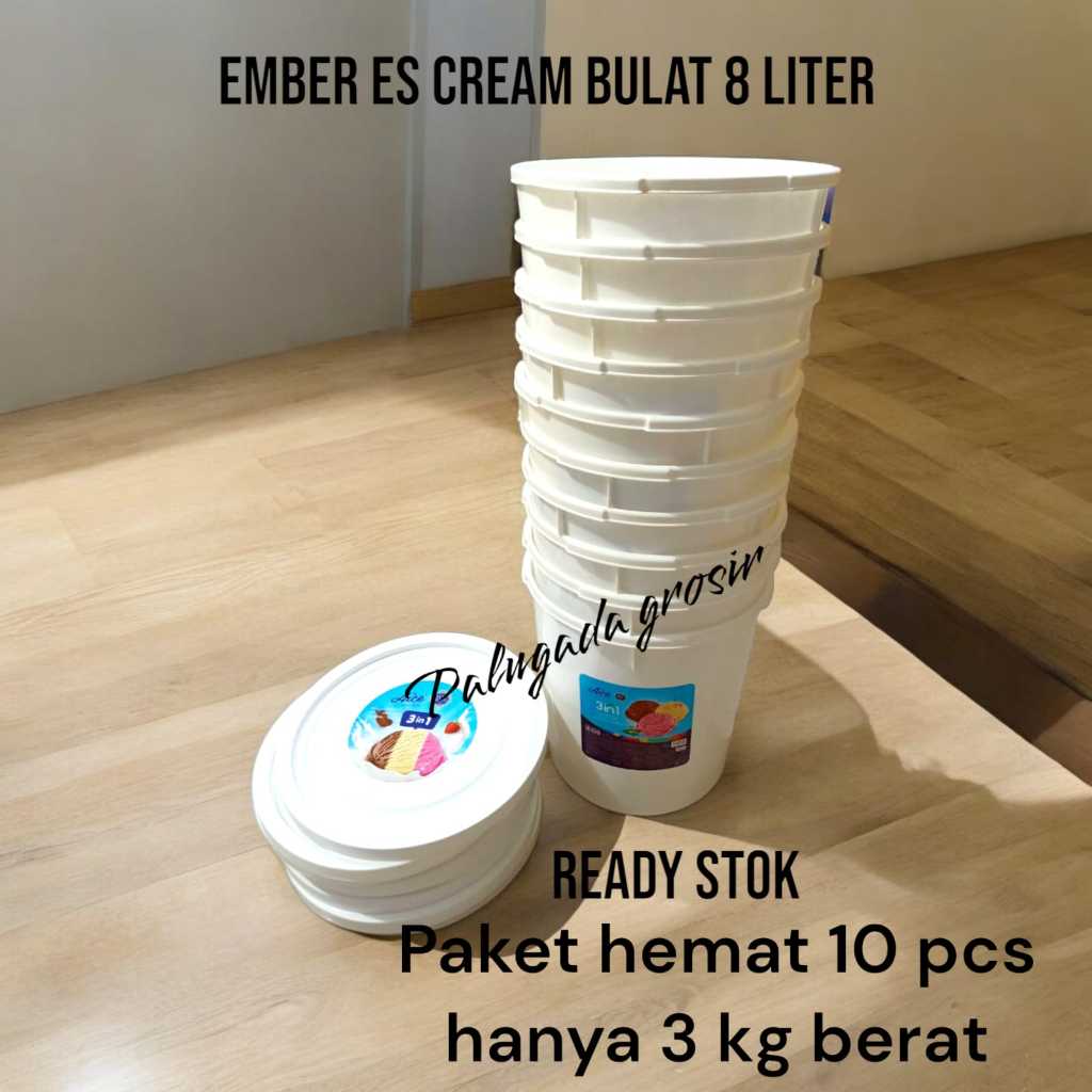 10 pcs paket hemat ember es cream 8 liter