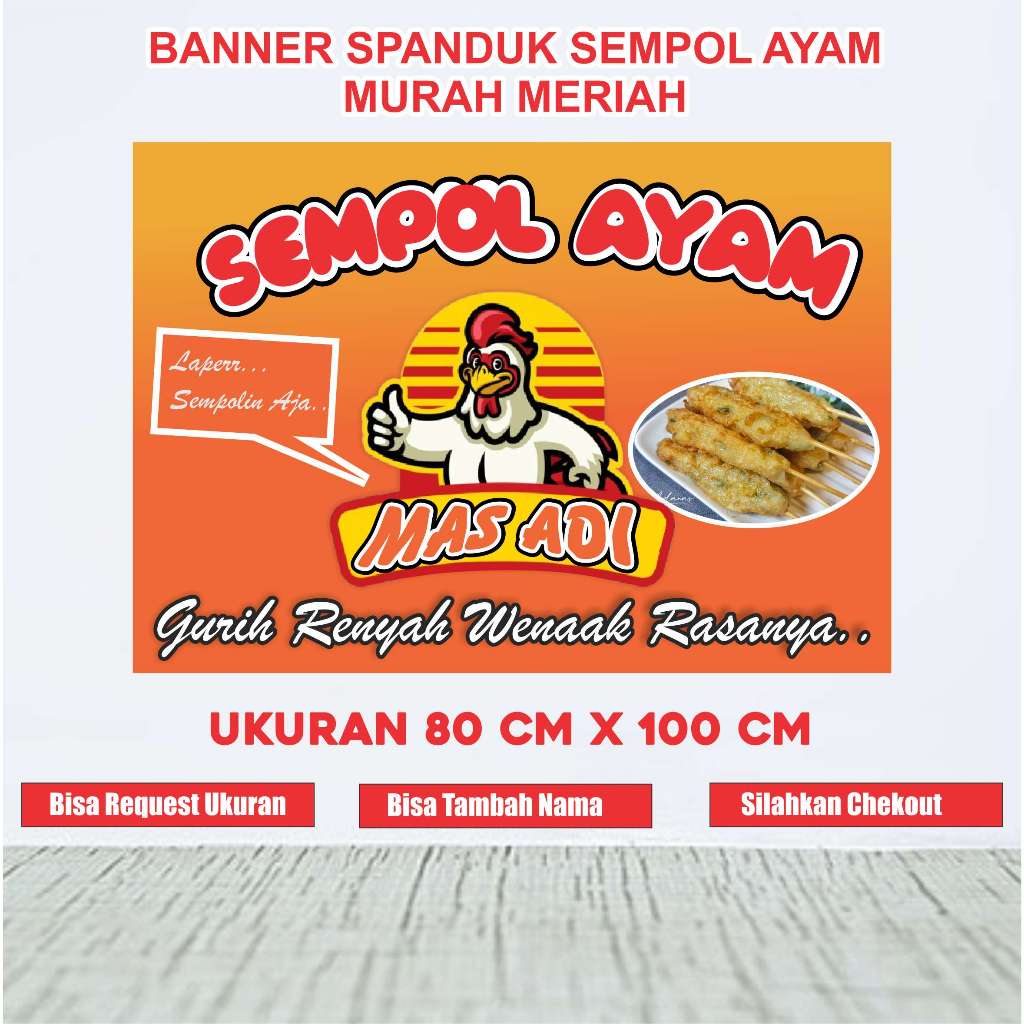 BANNER  SPANDUK SEMPOL AYAM MURAH MERIAH