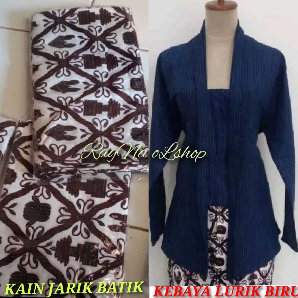 KEBAYA LURIK BIRU & ROK WIRU INSTAN | KEBAYA LURIK BIRU & KAIN JARIK | PAKAIAN ADAT JAWA WANITA SOLO