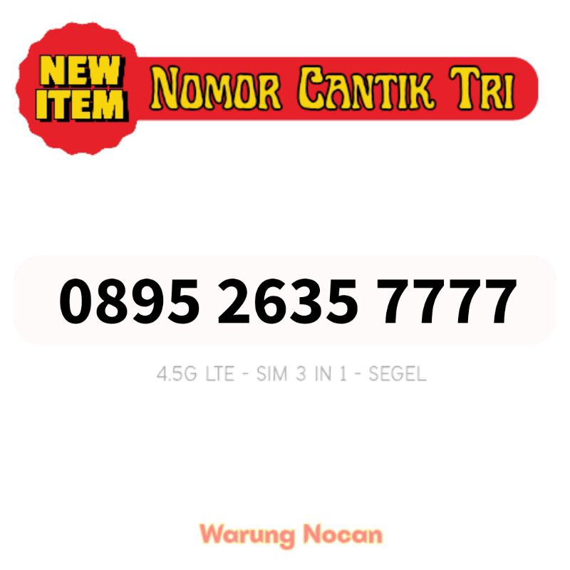 NOMOR CANTIK TRI THREE 3 KWARTET 7777