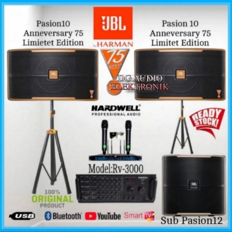 Sound Paket Speaker Karaoke JBL Pasion10 Anneversary Subwoofer Pasion12 Amplifier Bluetooth Mic 2 Wi